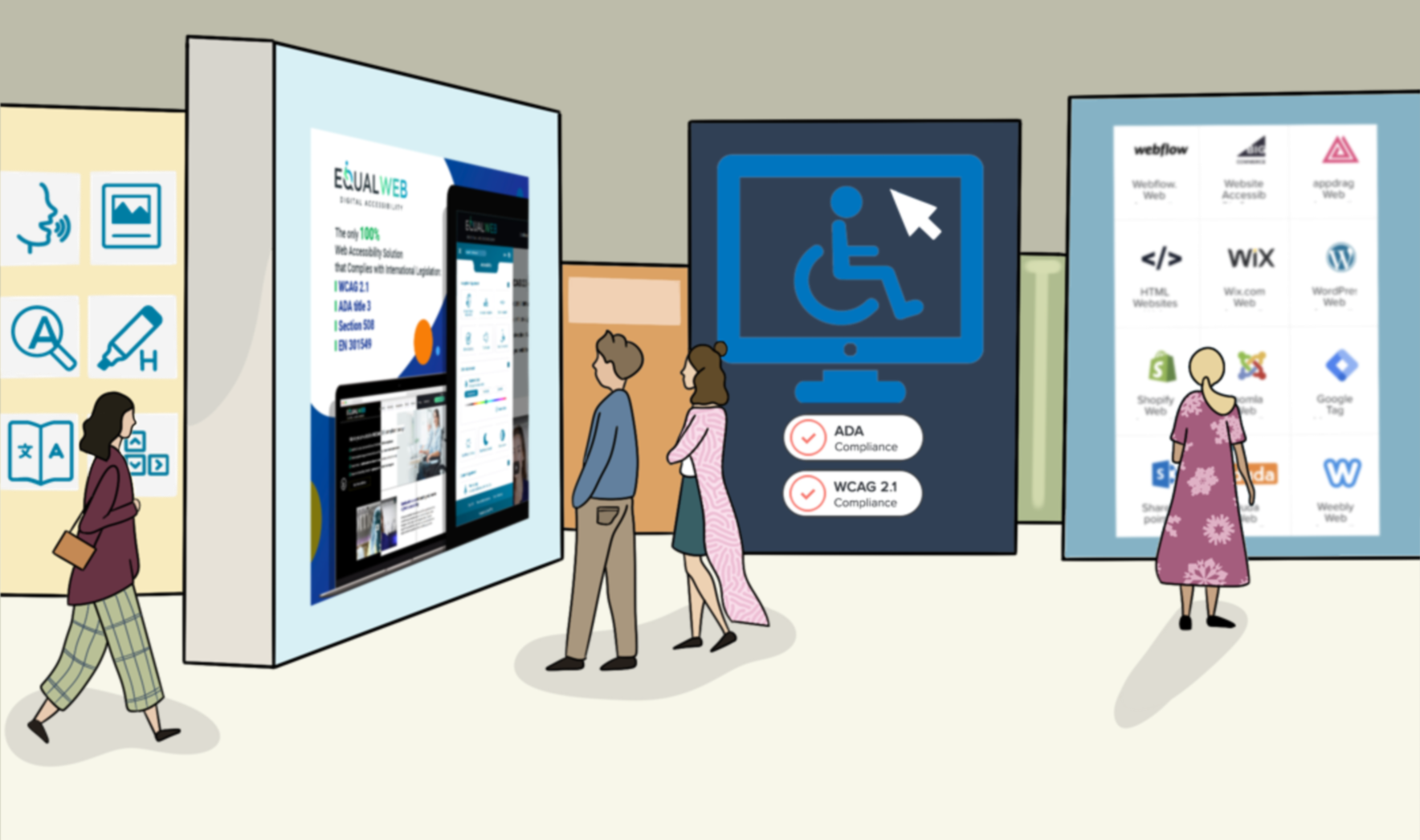 Exhibition of web accessibility features